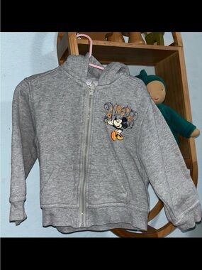 Disney Gray Minnie Mouse Zip Front Hoodie